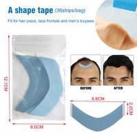 Ruban adhésif double face transparent invisible à forte adhérence pour perruques et toupets, outils d'installation de dentelle, diverses formes (A, C), ruban adhésif pour dentelle de perruque, vente chaude