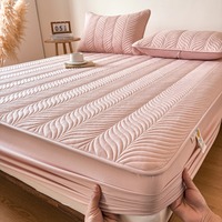 Protège-matelas imperméable en gros, hypoallergénique, avec rembourrage en fibres de soja, drap-housse pour hôtel et maison, en stock, livraison rapide