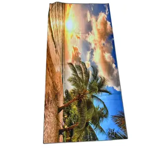 Recycled Custom design Palm Double Printed Beach Towels No Sand Towel Quick Dry