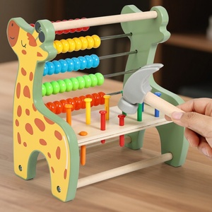 Jouet Mathématique 2-en-1 pour Enfants : Abaque Arc-en-ciel Coloré en Forme <span class=keywords><strong>de</strong></span> Cerf Mignon avec Perles Rondes, pour Marteler et Compter - Product Image 3