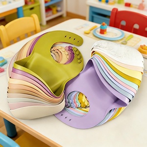 Bavoir bébé en silicone réglable, de haute qualité, facile à nettoyer, durable, de qualité alimentaire, imperméable, écologique, non toxique - Product Image 2