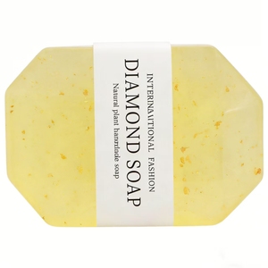 Factory Wholesale Luxury Custom Organic 24K Gold Foil Whitening Diamond <strong>Soap</strong> Handmade Antiseptic Crystal Gemstone Body Bar <strong>Soap</strong> - Product Image 2
