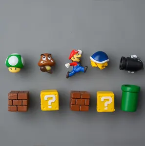 ¡Super Mario Bros! Imán de refrigerador de dibujos animados de resina 3D