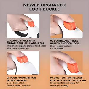 สายจูงสุนัขแบบยืดหดได้ 5 เมตร สีขาว/ดำ สองสี ดีไซน์หรูหรา ทันสมัย พร้อมที่ใส่ถุงเก็บอุจจาระ สำหรับสุนัขขนาด 50 กก. ขายส่ง - Product Image 4