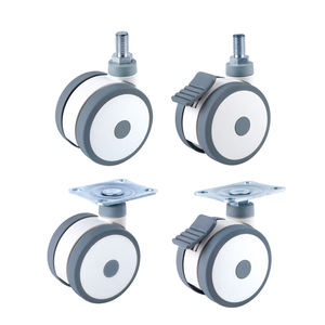 Großhandel Räder kleines <span class=keywords><strong>Nylon</strong></span>-Gummi-Rad 3 Zoll weißes Zwillingsrad medizinisches Kosmetik-Zwillingsrad - Product Image 2