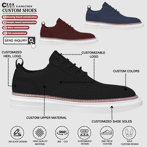 Chaussures de skate respirantes en cuir personnalisées, style marche, basses, pour hommes, avec logo personnalisé d'usine - Product Image 2