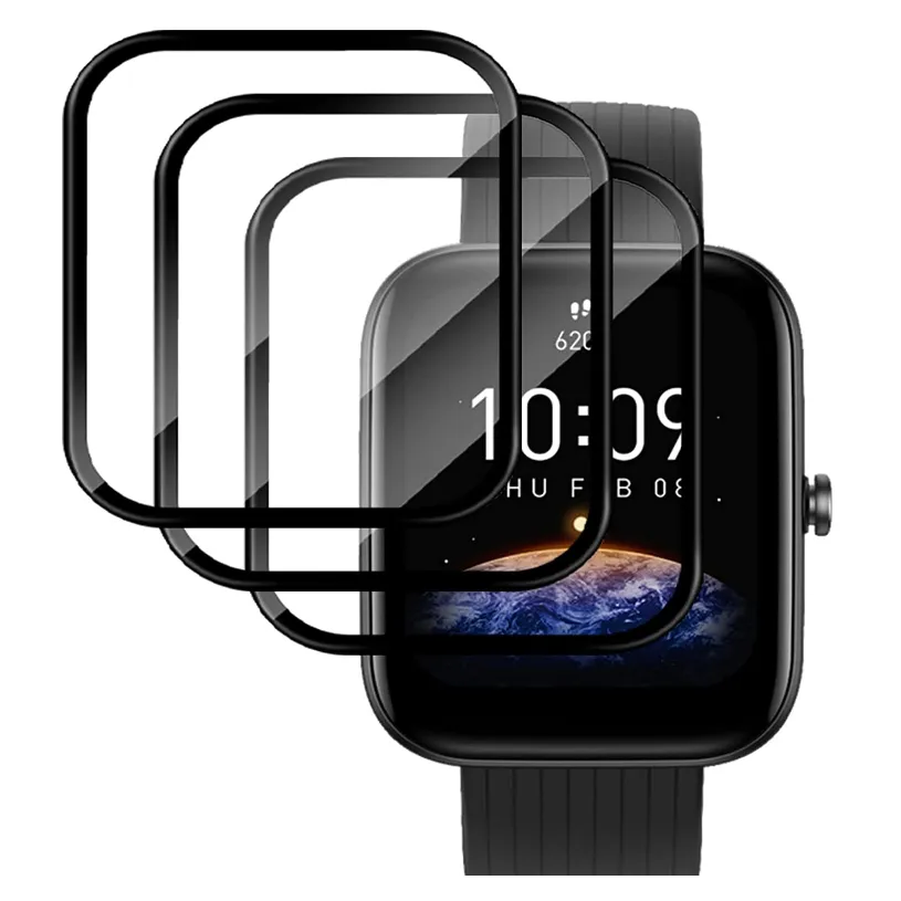 9H Hardness Full Coverage Tempered Glass 3D Screen Protector for Amazfit Bip 3 Pro