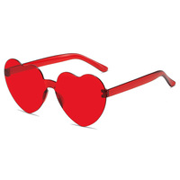 Vente directe d'usine, lunettes de soleil transparentes en forme de cœur pour bébés et enfants, sans monture, couleur bonbon, vintage, pour l'extérieur