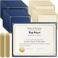 Couverture de dossier de diplôme en papier format A4 avec logo personnalisé en feuille d'or, porte-certificats pour la remise des diplômes