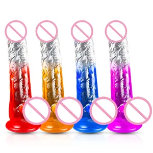 Jelly Dildo Huge Realistic Sex Male Toys Big Female Masturbation Dildos for Women Suction Cup Crystal Dildo Wholesale