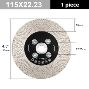 شفرة منشار ماسية توربينية WEHER مقاس 4.5 بوصة للقطع والطحن، قرص قطع للسيراميك والبورسلين والجرانيت والرخام - Product Image 2