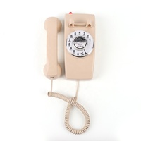 Téléphone rétro en bois mural avec cadran rotatif vintage Téléphone filaire Téléphone de mode fixe Téléphone vintage