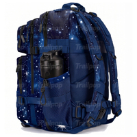 Trailpop personnalisé, imperméable, Oxford 900D, 180 °   Sac à dos de sport ouvert intégral 45L, motif ciel étoilé, sac à dos tactique pour la gym et l'usage quotidien