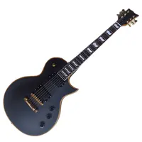 Flyoung 공장 판매 마호가니 솔리드 바디 6 문자열 매트 블랙 일렉트릭 기타