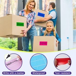 <b>Removable</b> Large Moving Labels 240 Sheets Waterproof Color Stickers For Storage Jars Freezer Food Kitchen Office <b>Boxes</b> - Product Image 4