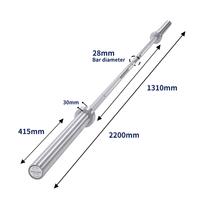 Barre de musculation fixe chromée Rouser Fitness WL-CP-28, barre de musculation professionnelle pour entraînement de force en salle de sport commerciale