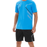 Ensemble de vêtements de sport pour homme, imprimé personnalisé, 160g, polyester léger, séchage rapide, deux pièces, t-shirt et short de course