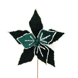 ขายร้อนที่ละเอียดอ่อน Navidad คริสต์มาส Sante สีเขียวตกแต่งต้นคริสต์มาสสีชมพู Poinsettia ดอกไม้ 2025 รายการคริสต์มาส - Product Image 2