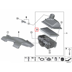 13717619267 13718513944 Filtro de Aire del Motor para MINI COOPER <span class=keywords><strong>BMW</strong></span> sDrive25i sDrive25i 2016-2023 |   Repuesto Original - Product Image 5