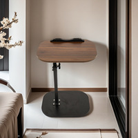 Bureau d'ordinateur contemporain en bois réglable avec design rotatif pour la maison, le bureau, le salon, la salle à manger ou le balcon