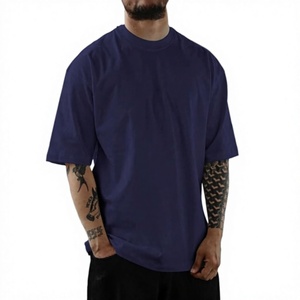 Camiseta de Manga Corta Azul Marino para Hombre, Corte Regular, Cuello Redondo Informal, Algodón Jersey, Color Sólido, Diseño Liso, Beazer Sports 220g - Product Image 3