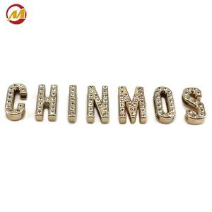 A-Z <b>Letter</b> Sliding Charms 20mm Light Gold Metal with Rhinestones for Bags & Dog Collars - Product Image 1