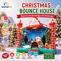Winway Marken-Weihnachtsthemen-Hüpfburg aus PVC-Material, CE-Zertifiziert, Anpassbare Größe und Farbe, Einfacher Aufbau, Kinderburg