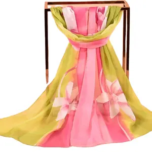 Neuer Frühling und Sommer Modische Blumen bedruckte Version dünner Hijab 160*50cm Chiffon Schal Malaysia Stil vielseitiger Schal