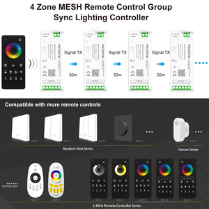 Contrôleur intelligent LED WiFi PWM RGB MC20XW MESH Group Sync, variateur de lumière DC12-48V, 4 canaux, contrôle de 4 zones pour bande LED intérieure - Product Image 2