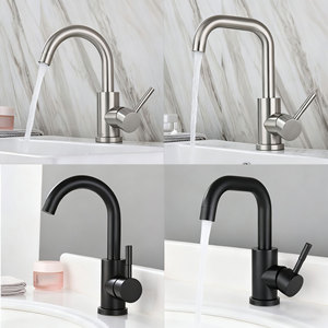 Offre Spéciale moderne monotrou 304 robinets de <span class=keywords><strong>lavabo</strong></span> de salle de bain en acier inoxydable <span class=keywords><strong>mitigeur</strong></span> d'eau chaude et froide 360 robinet d'évier de cuisine pivotant - Product Image 1
