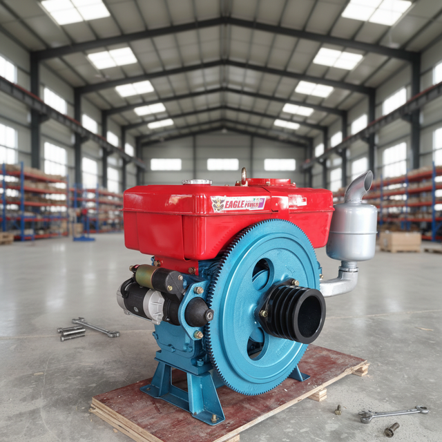 EAGLE POWER 24 HP 4-Stroke Single Cylinder 1.2L Water-Cooled Vertical Shaft Diesel Engine Motor Bearing for Farm Home Use Euro 1