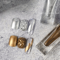 Vernis à ongles liquide métallique effet marbré or et argent, écologique, séchage rapide, échantillon gratuit