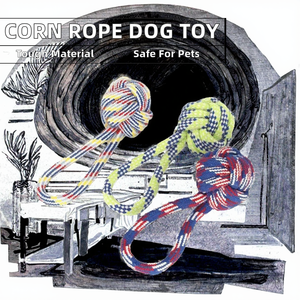 Juguete Exquisito para Perros, No Tóxico, Moderno, con Forma de Maíz, Cuerda Trenzada con Nudos, Juguete de Arrastre para Cachorros, Juguete Masticable de Cuerda de Algodón para Perros - Product Image 4