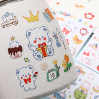 Autocollants adhésifs personnalisés en vinyle avec impression UV pour bagages, en forme de dessins animés mignons, vente en gros