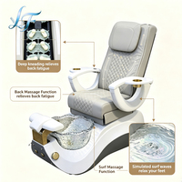 Fauteuil de pédicure électrique de luxe inclinable avec station spa pour les pieds, en cuir PU, mobilier de salon de manucure avec fonction massage
