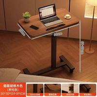 Escritorio Plegable Ajustable en Altura, Mesa Giratoria Elevadora, Mesa Auxiliar Minimalista con Almacenamiento, Mesa de Noche
