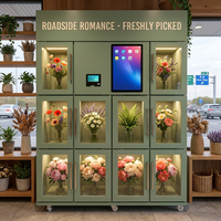 Distributeur Automatique de Fleurs Transparent de Luxe avec Système de Paiement Intégré pour Boutiques de Cadeaux Haut de Gamme