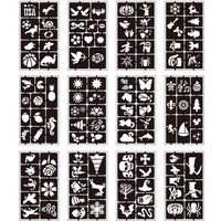 Pochoirs de tatouage au henné personnalisés, imperméables, non toxiques, écologiques, autocollants, motifs temporaires pour le visage et le corps - Motifs floraux
