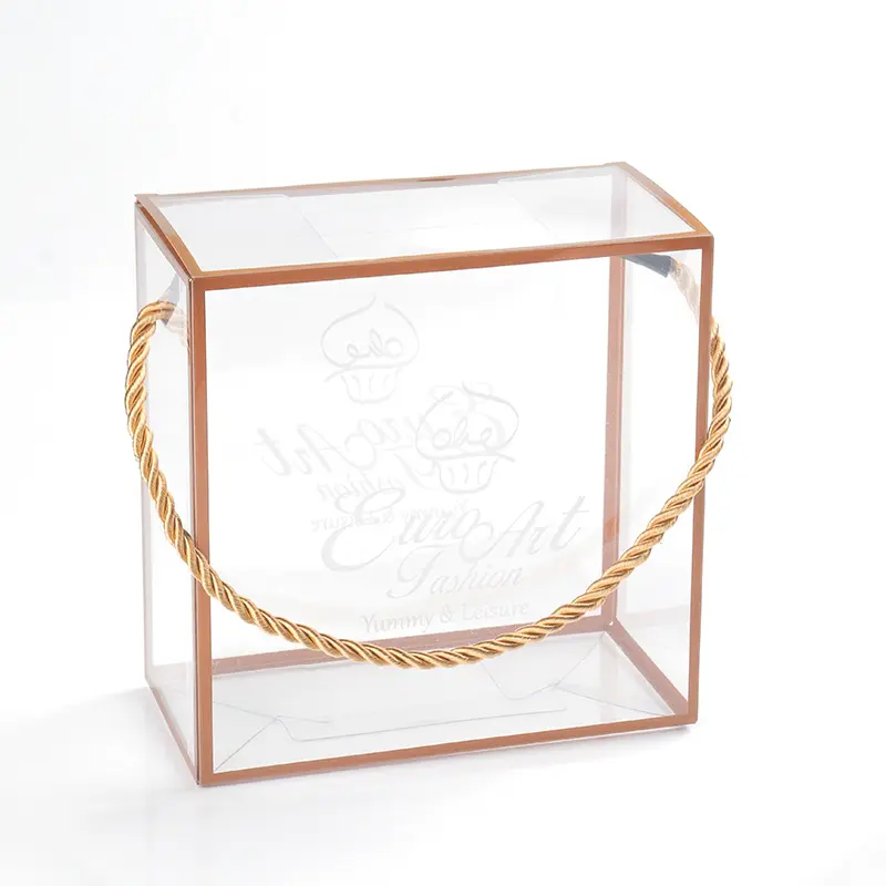 Hot Selling Clear Gift Box Packaging Custom PET box Plastic Packing Clear PVC Box with handle