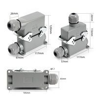 Conector de Alta Resistencia BYLJQ 16A 500V Industrial Rectangular Impermeable de 20 Pines para PCB, Modelo HE-16/HE-20