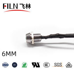 6Mm Không Thấm Nước IP67 LED Kim Loại Cảnh Báo Chỉ Số Ánh Sáng Đèn Tín Hiệu Thí điểm + Dây 3V 5V 6V 12V 24V 110V 220V Màu Đỏ Vàng Màu Xanh - Product Image 3