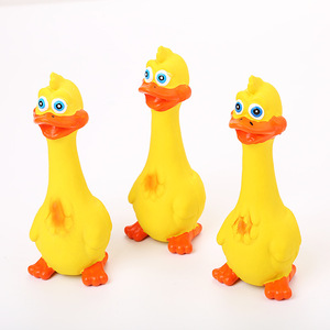 Durable Eco-Friendly Latex Squeaky Dog Toy Funny Standing Chicken Big Mouth Duck Chew Toy for Teeth Cleaning Indoor Use - Product Image 6