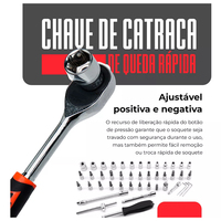 Kit de réparation automobile professionnel robuste de 46 pièces, OEM, 1 an, acier au carbone, clé à cliquet portable, jeu de douilles, coffret de transport