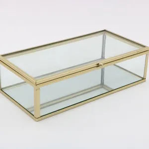 LOW MOQ Glass Jewelry storage caja de cosméticos nuevo diseño organizador Almacenamiento de maquillaje