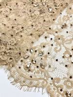 Dernière conception italienne, dentelle française en maille personnalisée, broderie de diamants chauds, strass colorés, matériaux pour robe de mariée