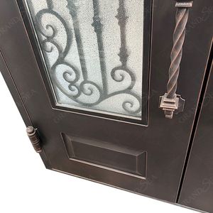 Puertas de Hierro Forjado de Diseño Moderno para Entrada Principal, Puertas Delanteras Insonorizadas de Alta Eficiencia para Casas, Villas y Apartamentos - Product Image 5