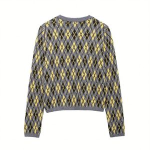 Suéteres Femininos 2024: Nova Moda Casual, Jaqueta de Tricô com Diamantes, Blusas de Tricô, Roupas de Outono para Mulheres - Product Image 3