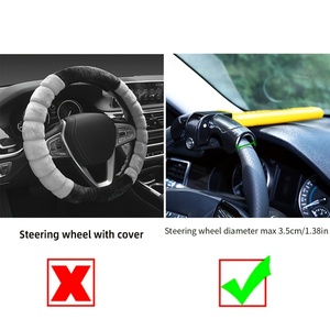 Bloqueo de volante de coche de servicio pesado retráctil antirrobo de seguridad universal con 2 llaves - Product Image 6