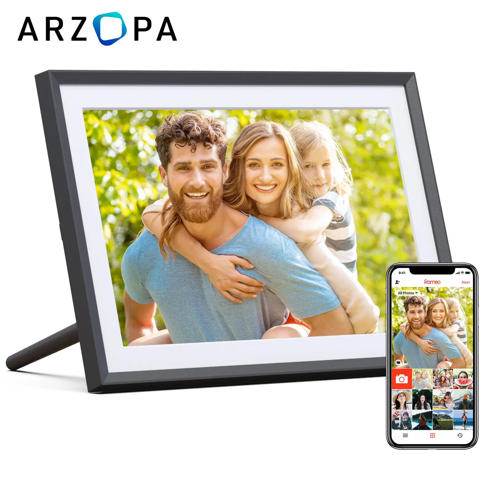 Arzopa 10.1 Inch Wifi Touch Video NFT Digital Photo Picture Cuadros Bilderrahmen Lcd Cloud Frameo Digital Photo Frame