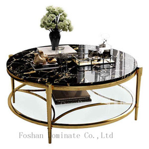 Modern Mirrored Gold Stainless Steel Base Legs Marble Top <strong>Coffee</strong> <strong>Table</strong> <strong>Table</strong> for Living Room - Product Image 5